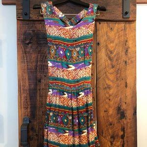 Multicolor Crisscross Back Dress